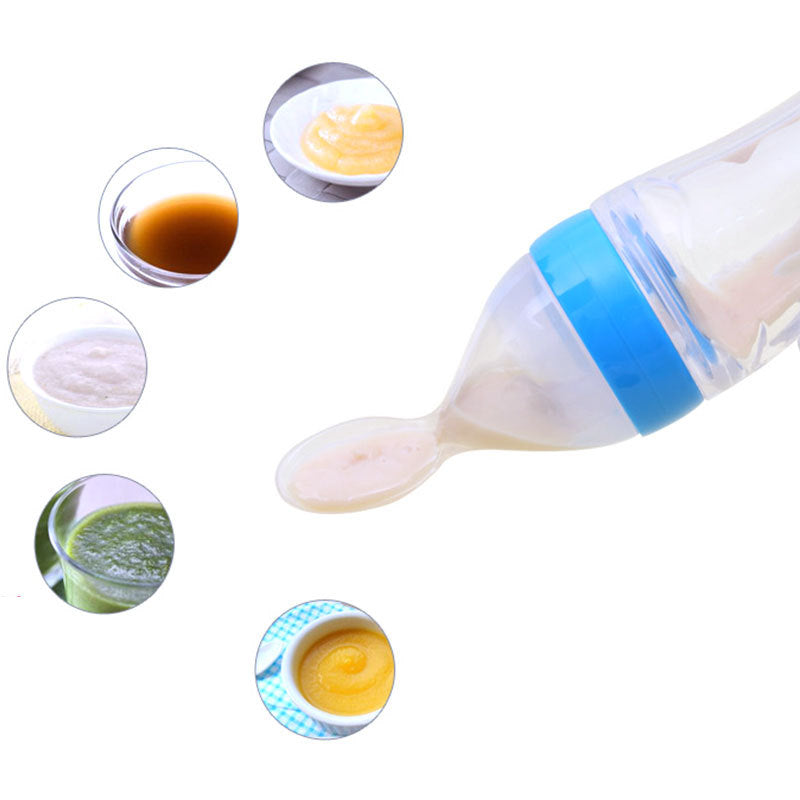 Safe Newborn Baby Feeding Bottle Toddler Silicone Squeeze