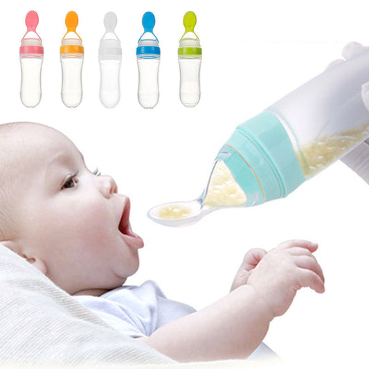 Safe Newborn Baby Feeding Bottle Toddler Silicone Squeeze