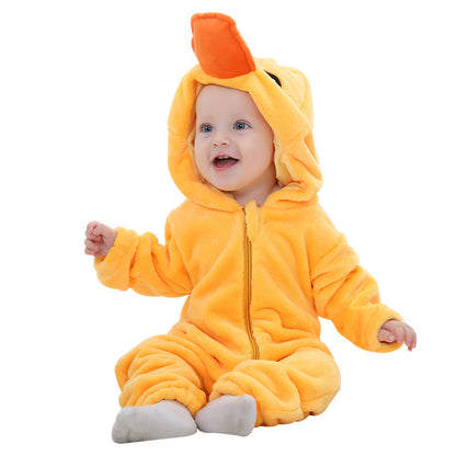 Baby Cartoon Hooded Jumpsuit