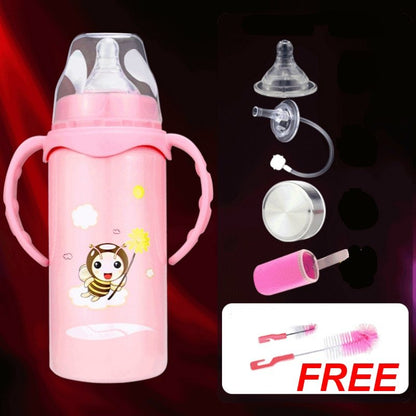 Baby stainless steel insulated feeding bottle